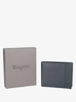 Biagiotti Uomo Portafoglio in pelle da uomo mini - blu scuro