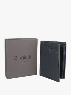 Biagiotti Uomo Portafoglio verticale in pelle da uomo - blu scuro