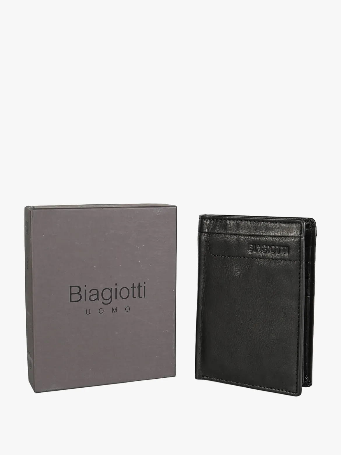 Biagiotti Uomo Portafoglio verticale in pelle da uomo - nero