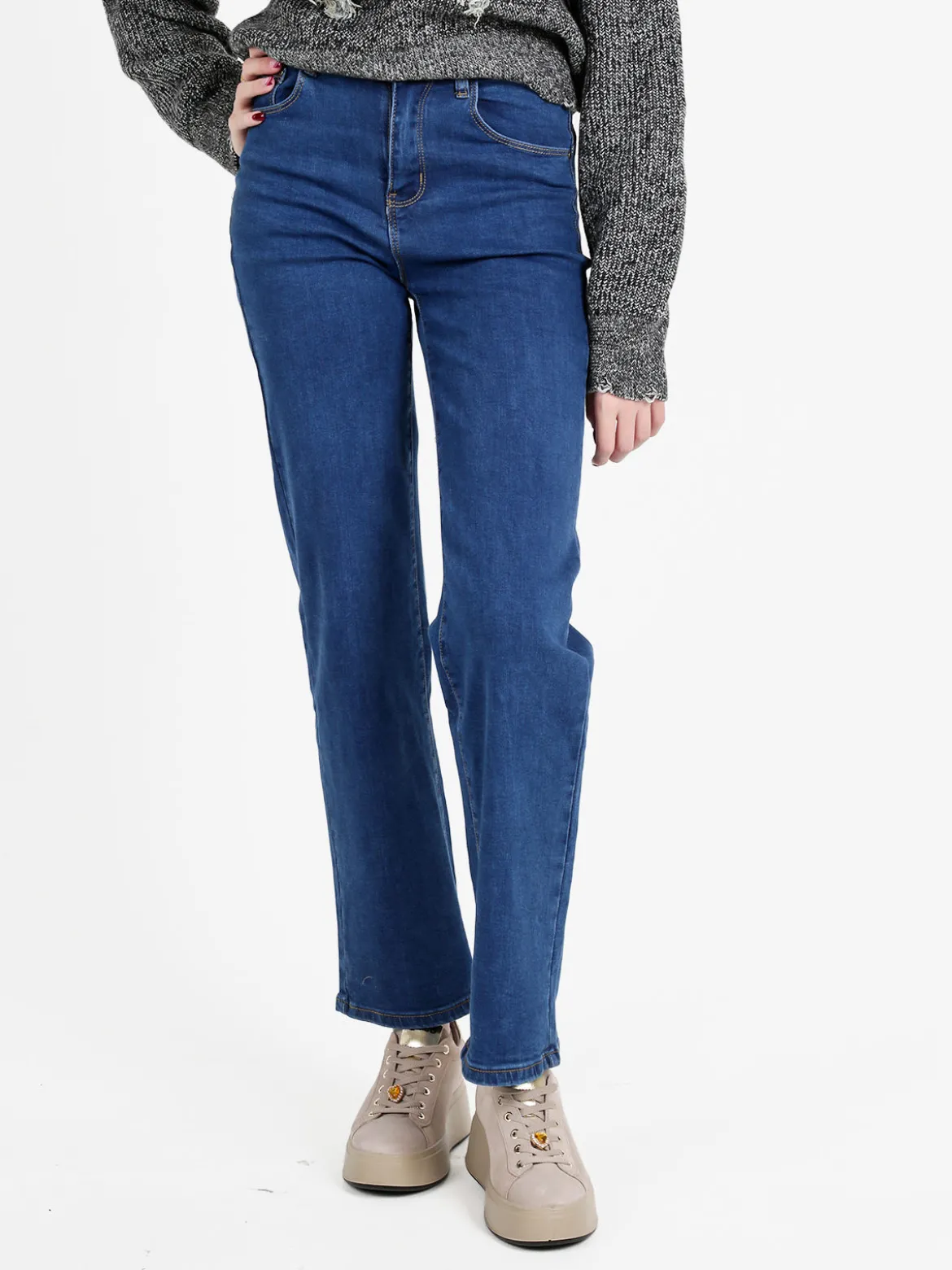 Blue Skk Jeans donna push up a gamba larga