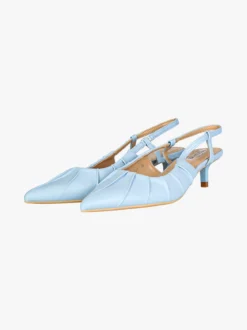 Bottega22 Slingback donna a punta con tacco a rocchetto - azzurro