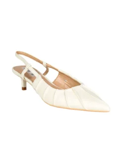Bottega22 Slingback donna a punta con tacco a rocchetto - bianco