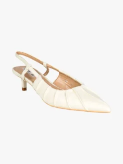 Bottega22 Slingback donna a punta con tacco a rocchetto - bianco
