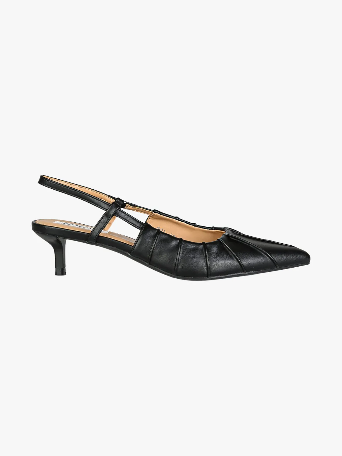 Bottega22 Slingback donna a punta con tacco a rocchetto - nero