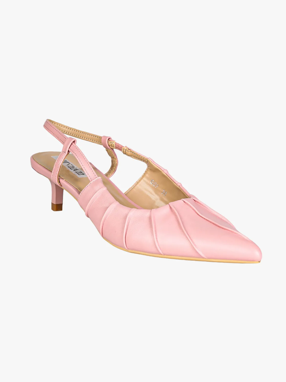 Bottega22 Slingback donna a punta con tacco a rocchetto - rosa