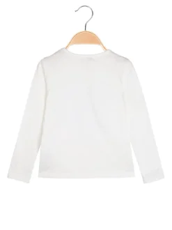 Bouny Baby T-shirt da bambina a maniche lunghe con strass - bianco