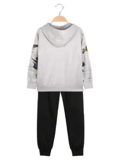 Boys & Style Completo tuta 3 pezzi da bambino con cappuccio e zip - beige