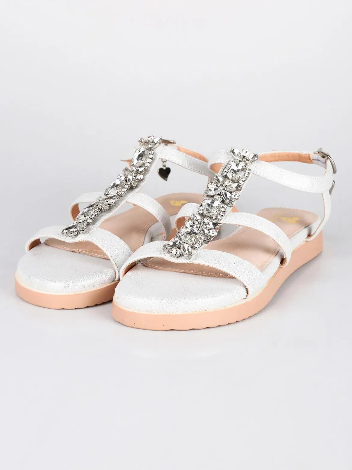 Braccialini infradito glitter con pietre