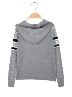 Brum Beby Pullover da bambino in maglia con cappuccio - grigio