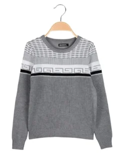 Brum Beby Pullover girocollo da bambino in maglia - grigio chiaro
