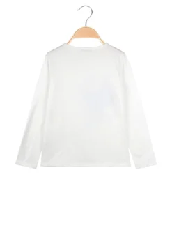 Brum Beby T-shirt da bambino a maniche lunghe con stampa - bianco