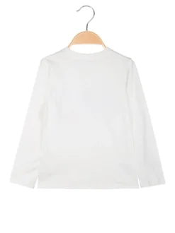 Brum Beby T-shirt maniche lunghe da bambino con stampa - bianco