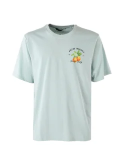 Buoncostume T-shirt da uomo in cotone con stampa davanti e dietro - acqua marina