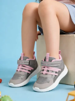 Canguro Sneakers alte glitter con strappo