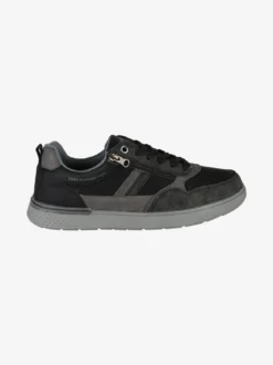 Canguro Sneakers basse da uomo con lacci e zip - nero