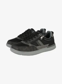 Canguro Sneakers basse da uomo con lacci e zip - nero