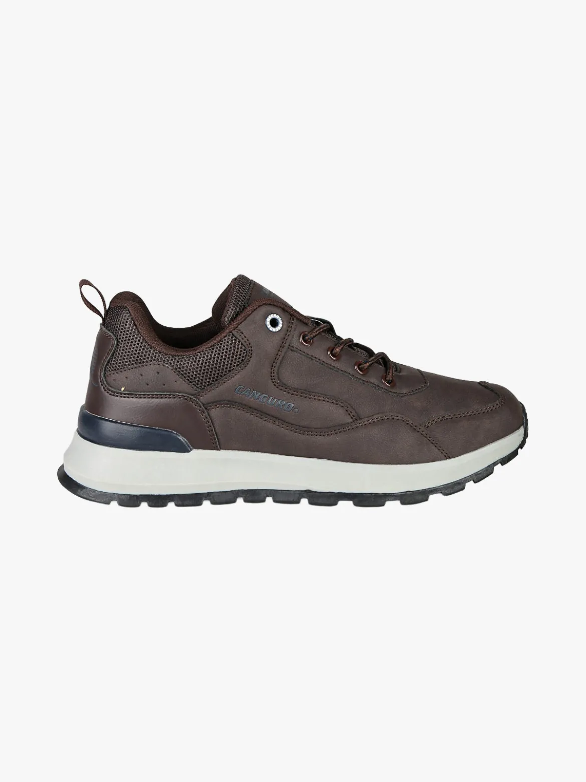 Canguro Sneakers da uomo stringate in ecopelle - moro