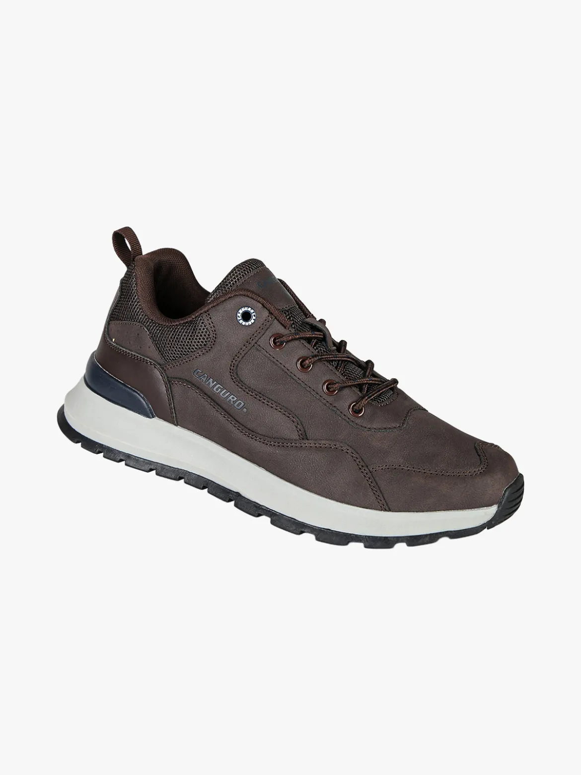 Canguro Sneakers da uomo stringate in ecopelle - moro