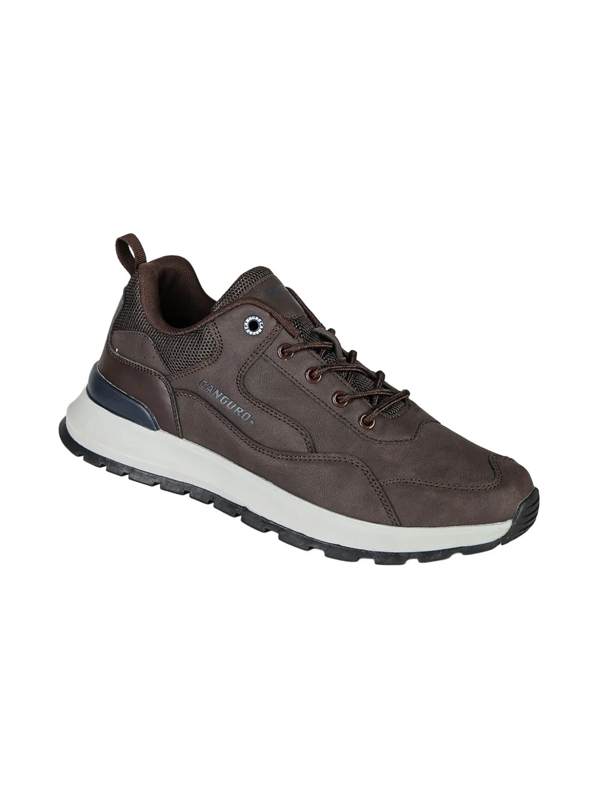 Canguro Sneakers da uomo stringate in ecopelle - moro