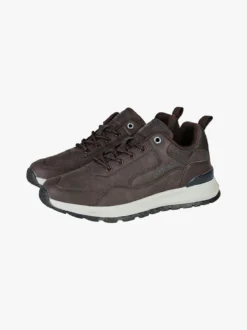 Canguro Sneakers da uomo stringate in ecopelle - moro