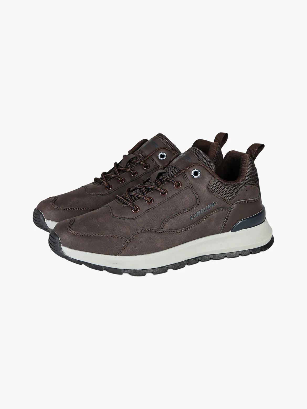 Canguro Sneakers da uomo stringate in ecopelle - moro