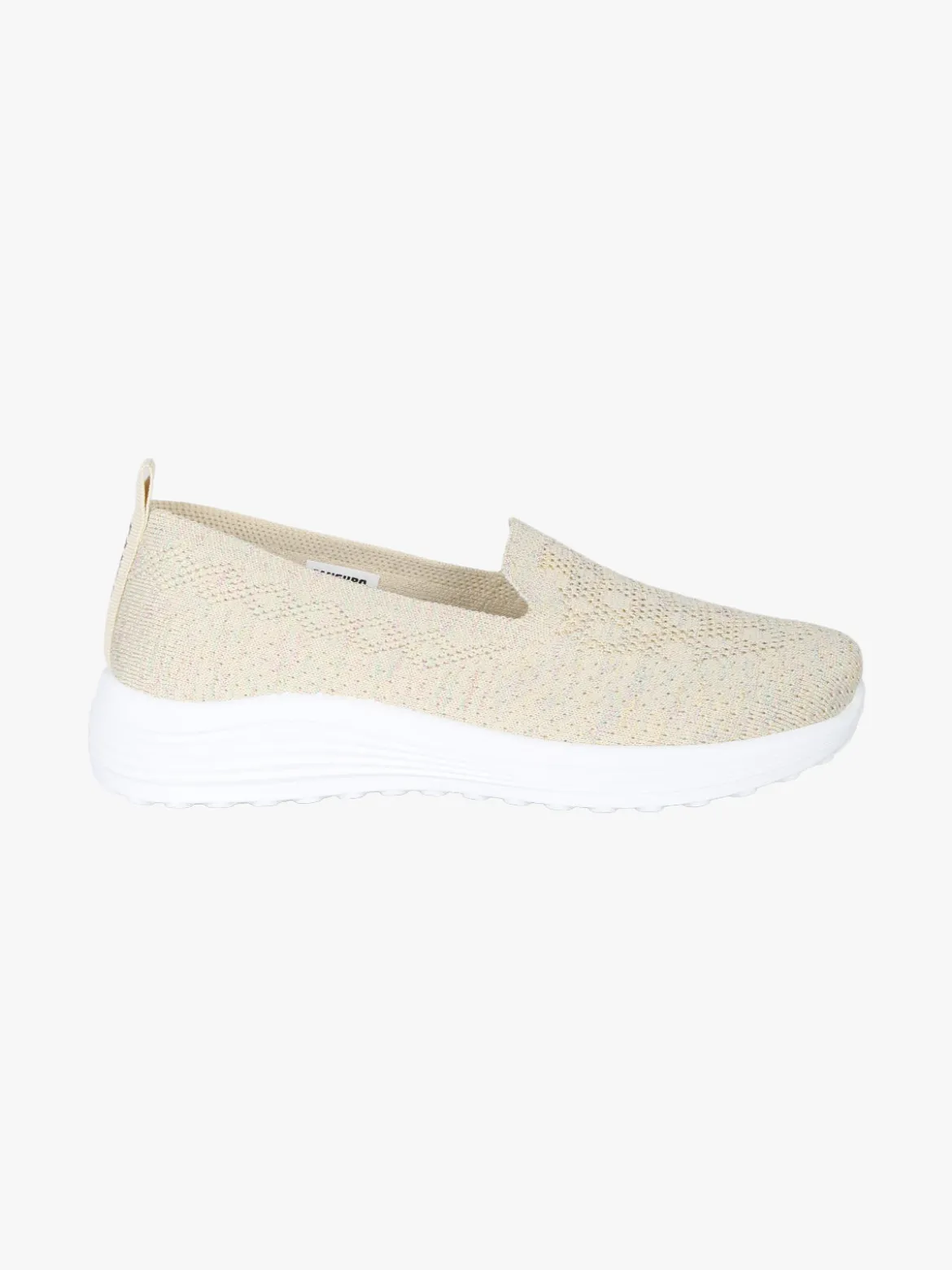 Canguro Sneakers donna slip on in maglia con zeppa - oro