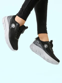 Canguro Sneakers donna sportive in maglia - nero