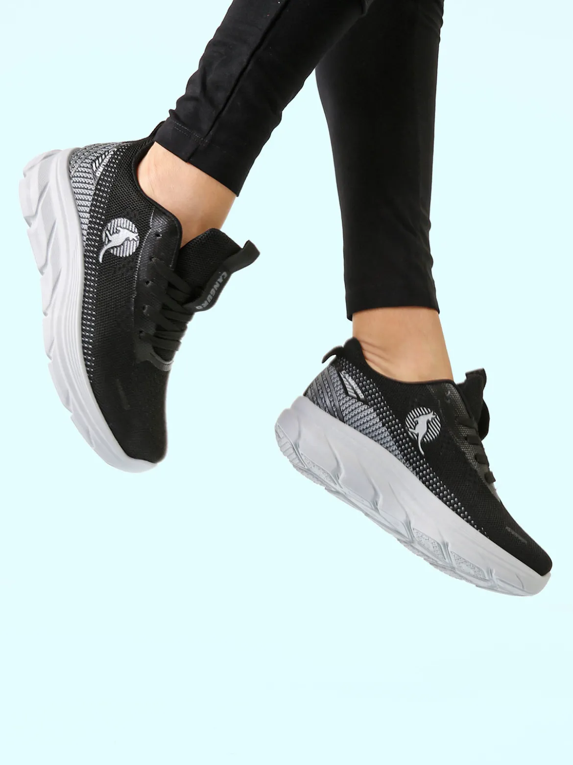 Canguro Sneakers donna sportive in maglia - nero