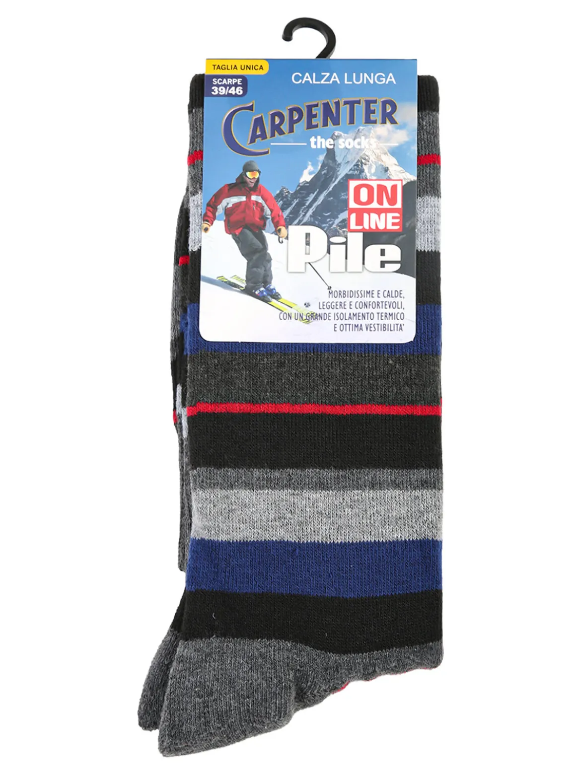 Carpenter Calze lunghe da uomo pile a righe