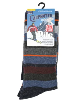 Carpenter Calze lunghe da uomo pile a righe