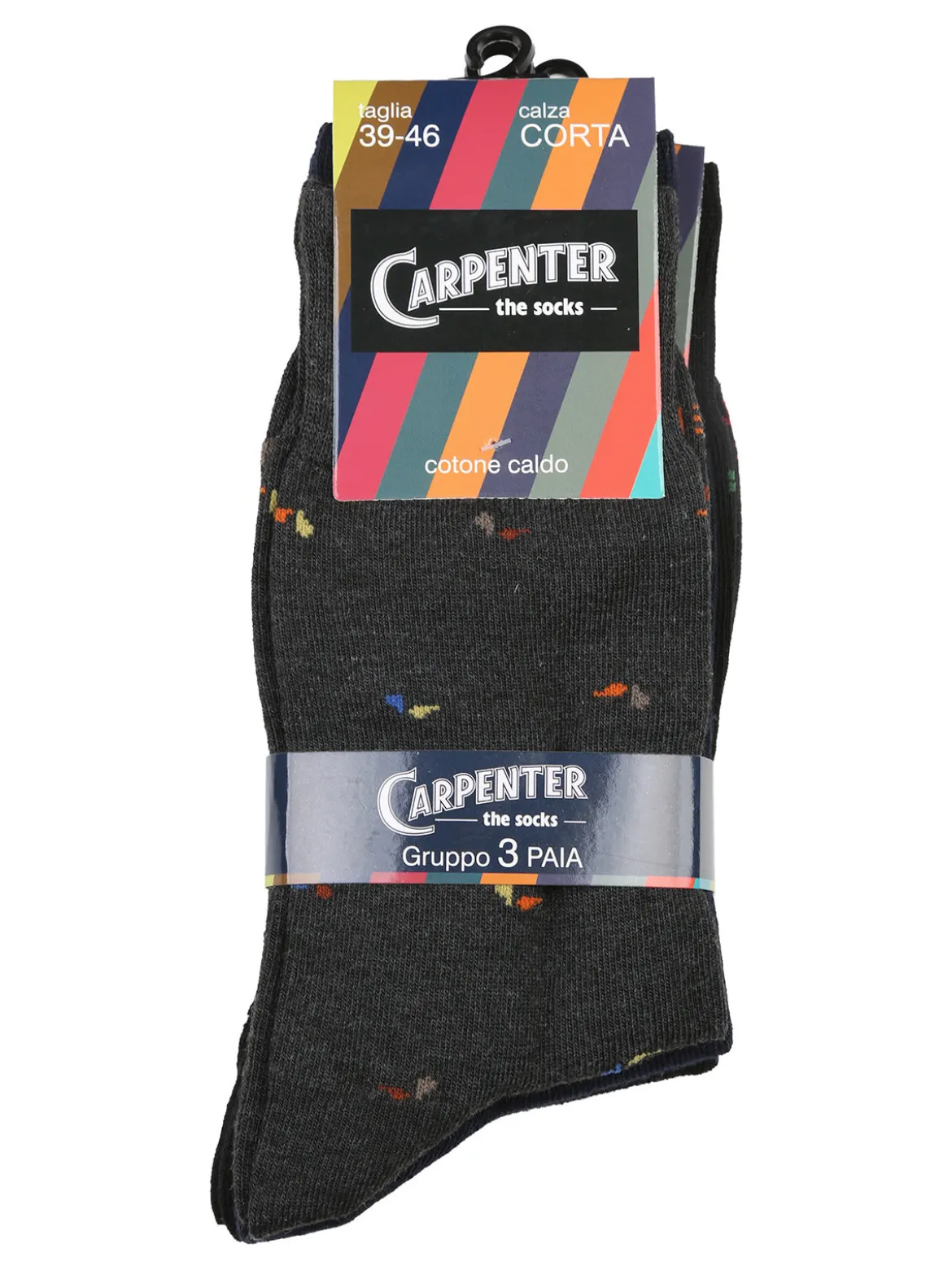 Carpenter Confezione da 3 paia di calze corte da uomo con stampe