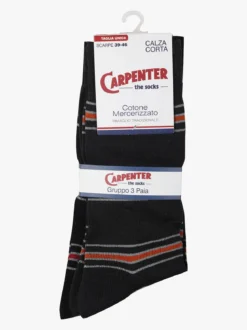 Carpenter 3 paia calze corte da uomo a righe