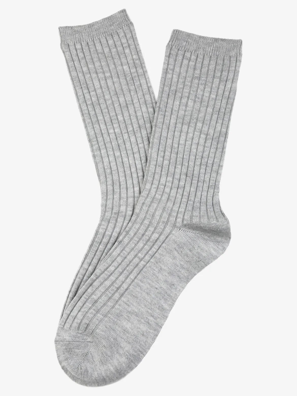 Cashmere Blend Calze lunghe donna a coste in misto cashmere - perla
