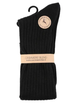 Cashmere Blend Calze lunghe donna in misto cashmere - nero
