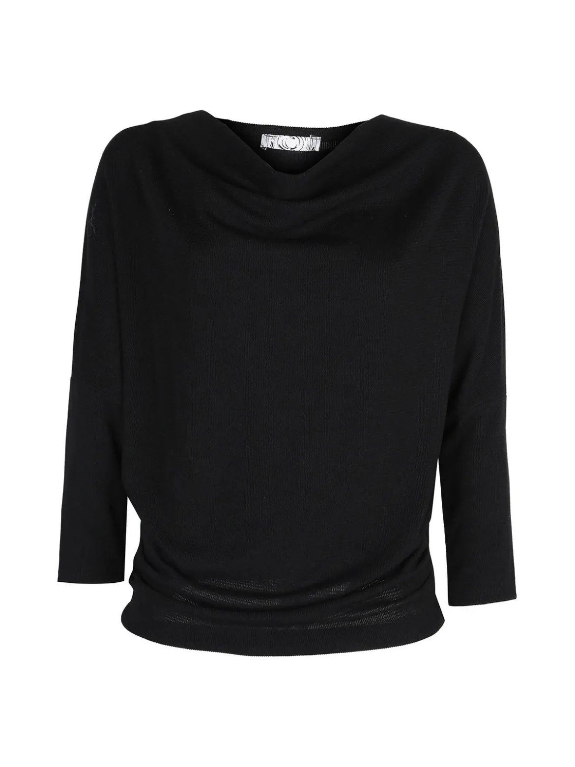 Caspiche Blusa donna con scollo a cascata e maniche a pipistrello