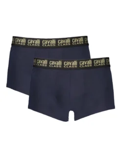 Cavalli Confezione da 2 boxer uomo in cotone stretch - blu scuro