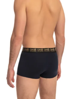 Cavalli Confezione da 2 boxer uomo in cotone stretch - blu scuro