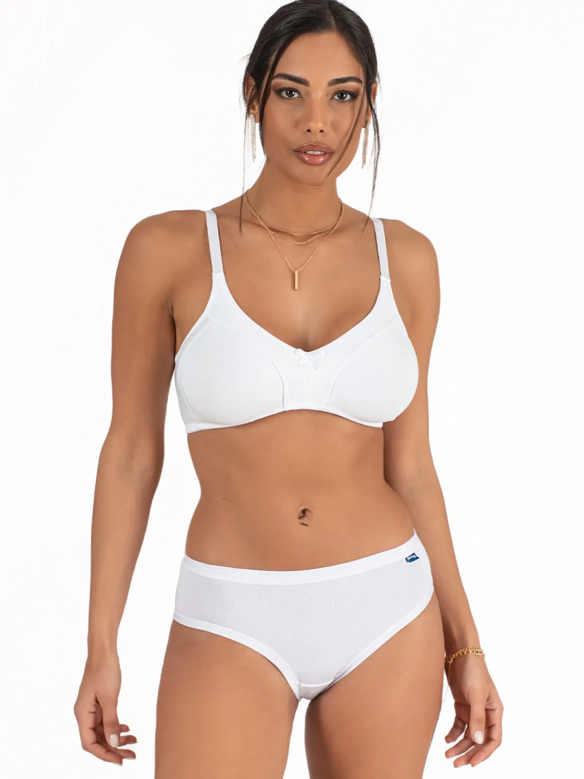 Charme Attrazione Italiana Reggiseno sfoderato in cotone senza ferretto COPPA B - bianco