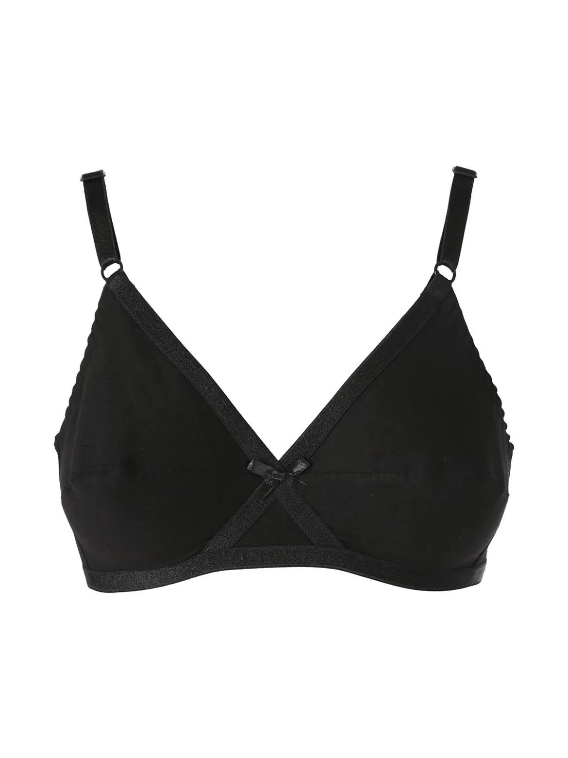 Charme Attrazione Italiana Reggiseno sfoderato in cotone senza ferretto COPPA B - nero