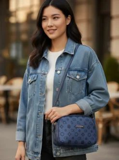 Charro Borsa a tracolla da donna con logo - blu