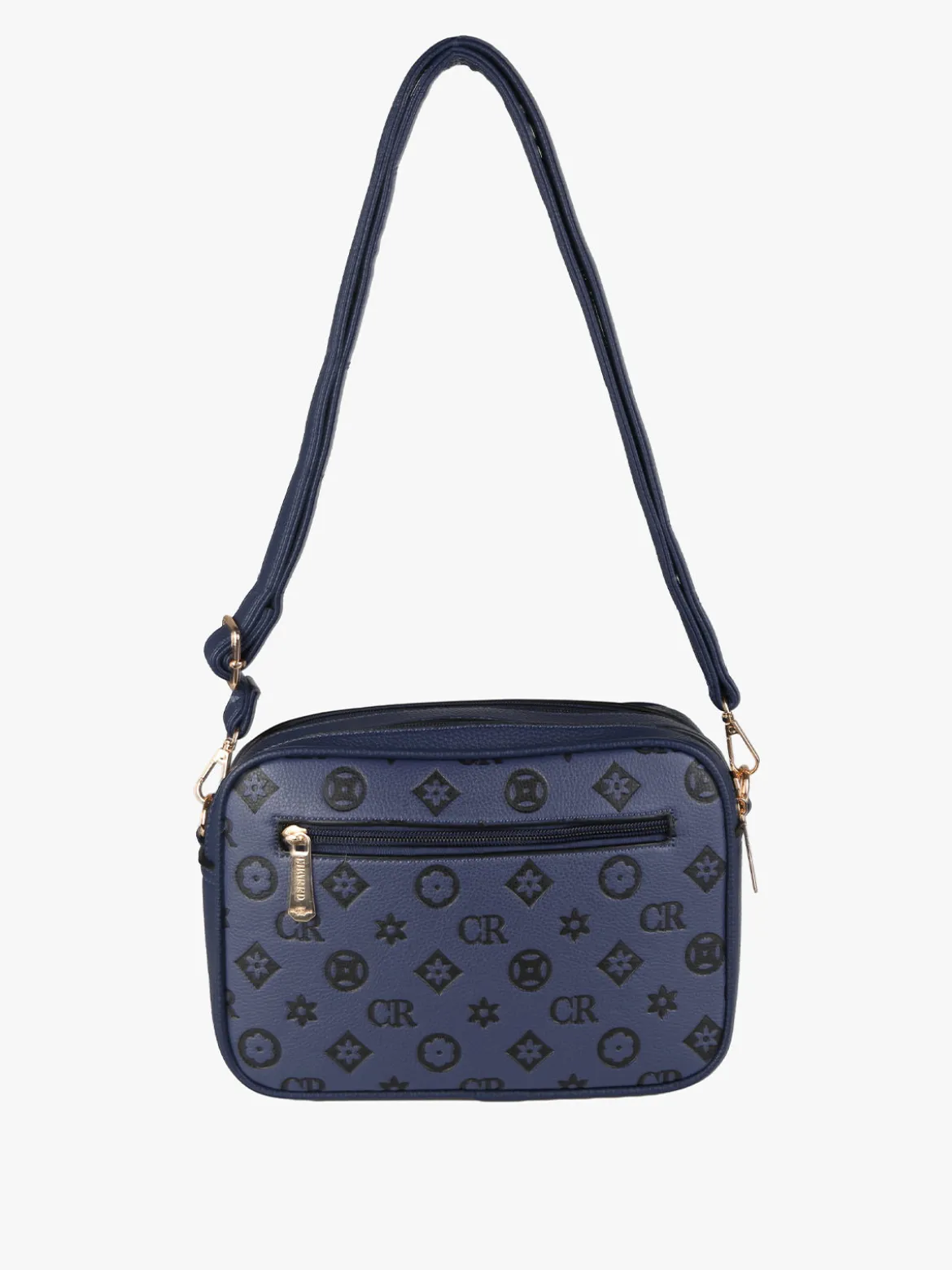 Charro Borsa a tracolla da donna con stampa monogramma - blu scuro