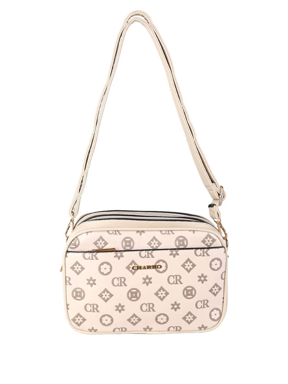 Charro Borsa a tracolla da donna con stampa monogramma - khaki