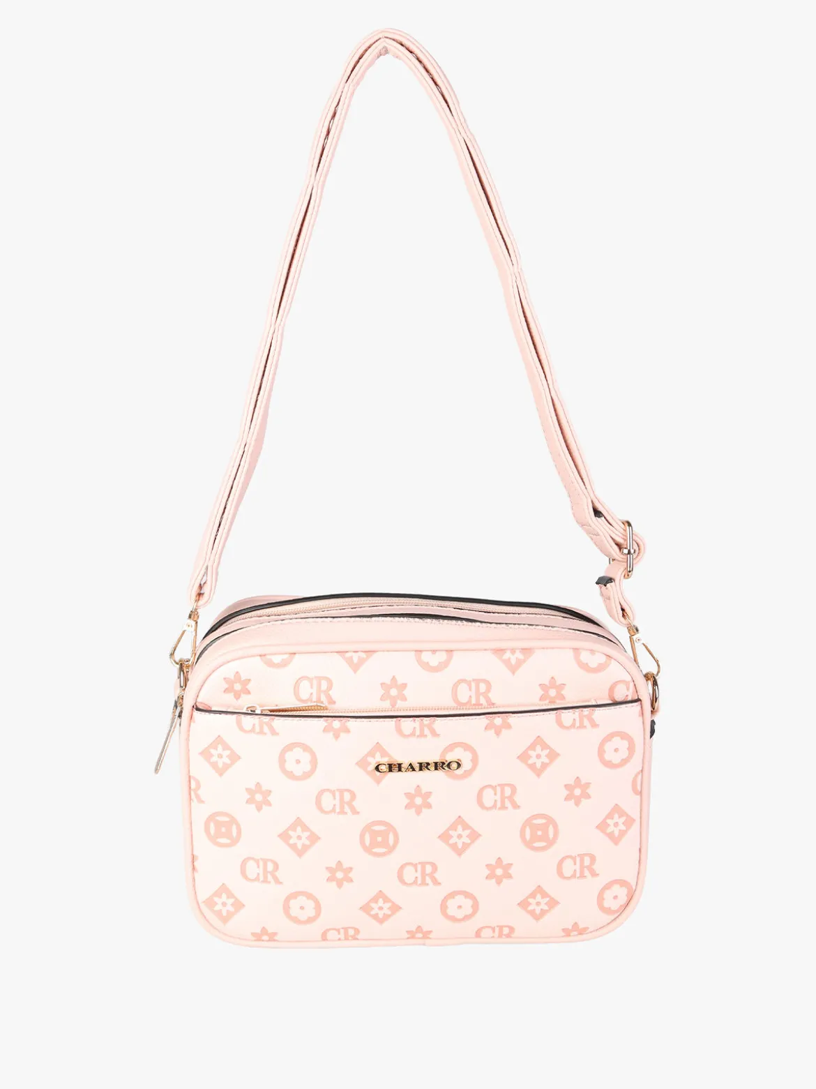 Charro Borsa a tracolla da donna con stampa monogramma - rosa