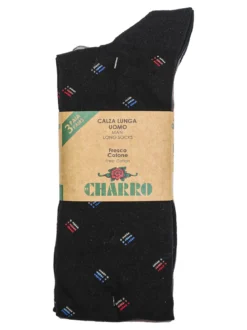 Charro Confezione da 3 paia di calze lunghe da uomo in cotone