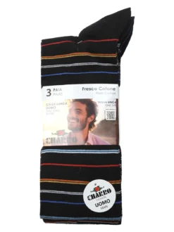 Charro Confezione da 3 paia di calze lunghe uomo a righe