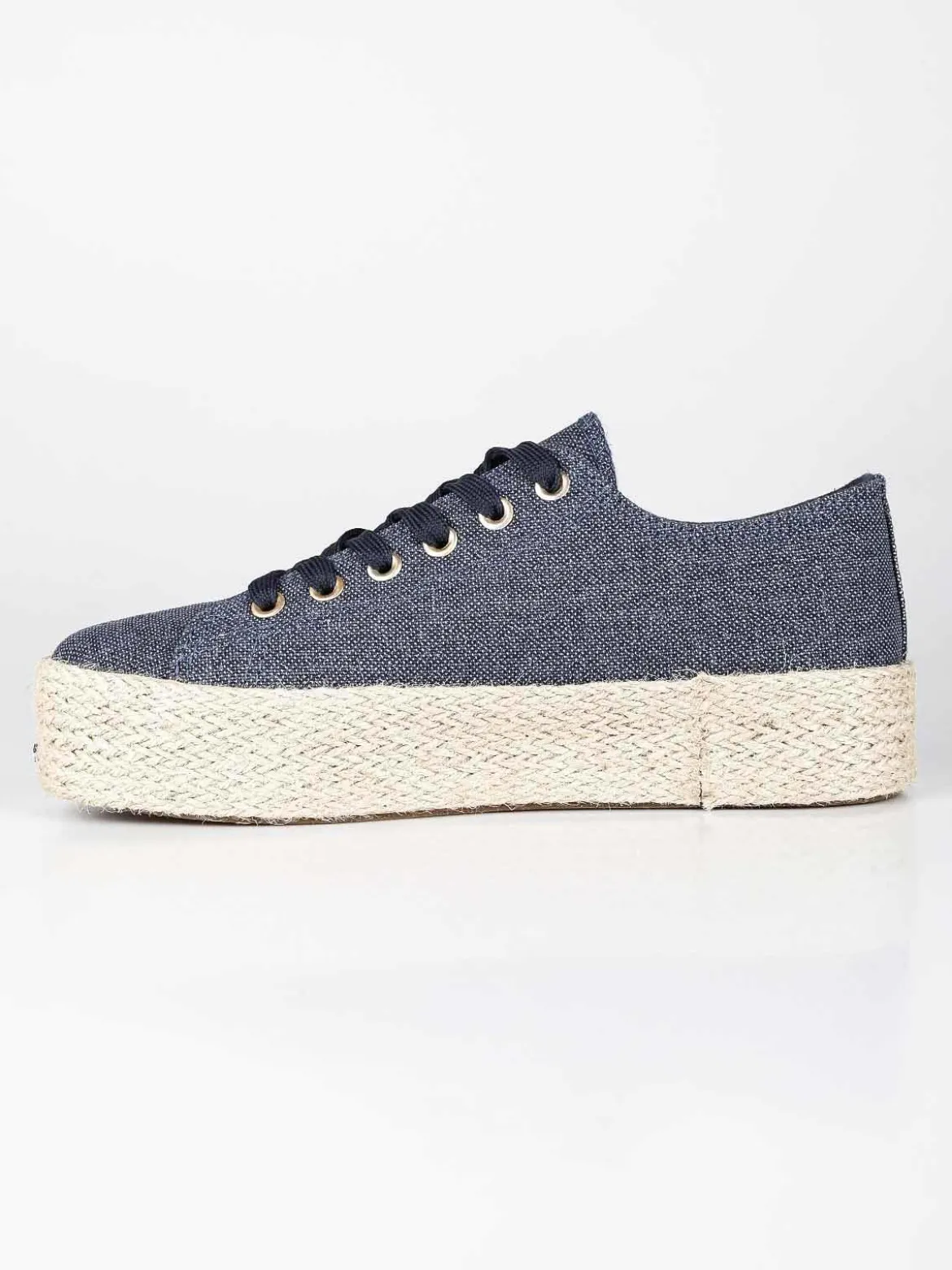 Charro Scarpe in tela jeans con platform in corda