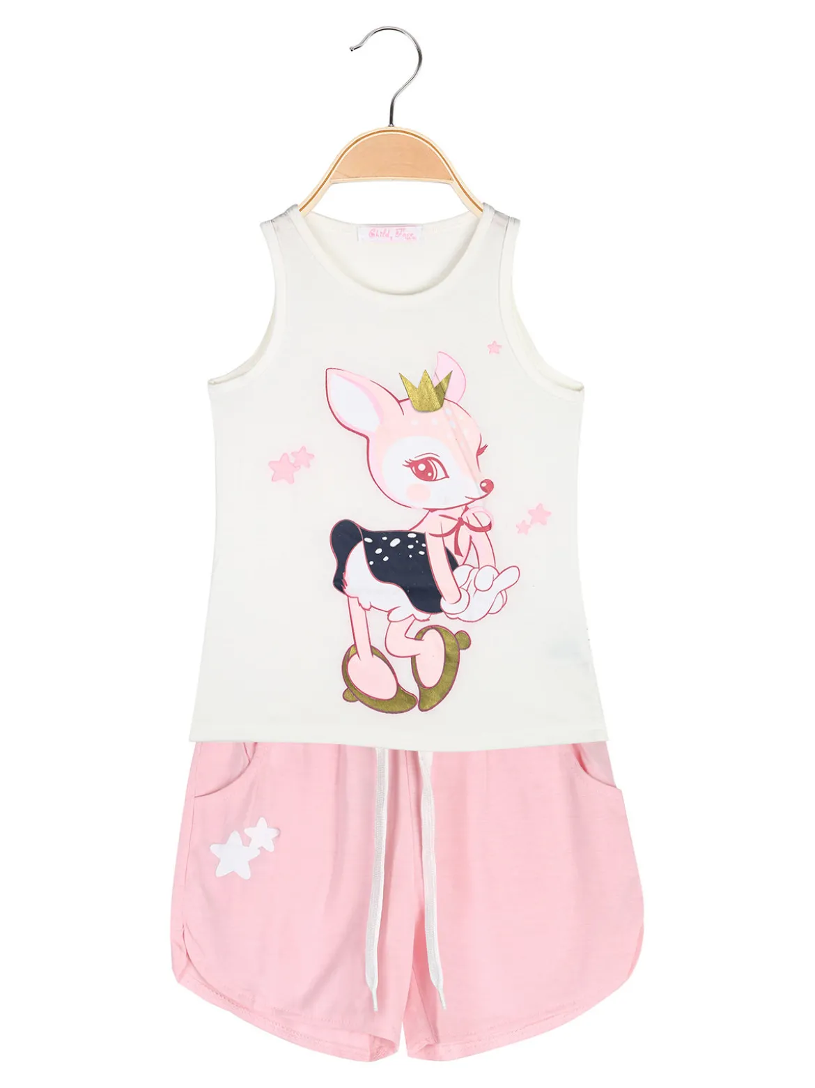 Child Face Completo corto da bambina con canotta e shorts