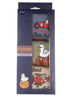 Chill Duck Confezione da 3 paia di calze unisex tennis con disegni