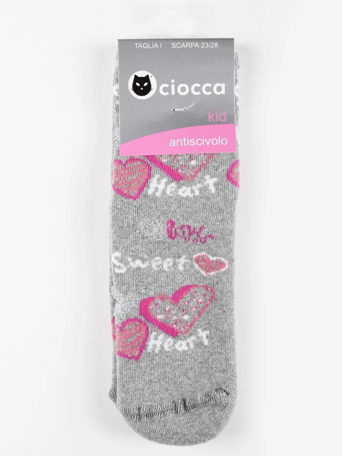 Ciocca Calze antiscivolo da bambina con cuori
