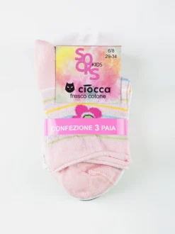 Ciocca Calze corte da bambina. Confezione da 3 paia